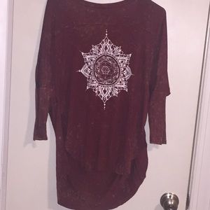 Quarter length mandala tee tie dye